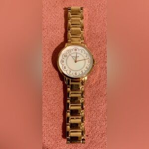 kate spade Gold-Tone Scallop Dial Bracelet Watch with White Face